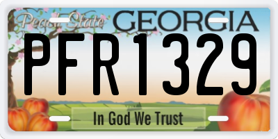 GA license plate PFR1329