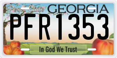 GA license plate PFR1353