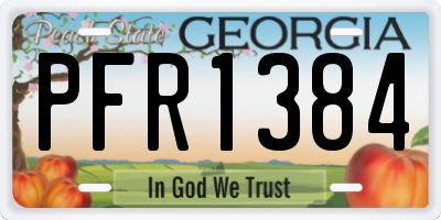 GA license plate PFR1384