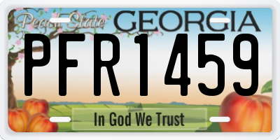 GA license plate PFR1459