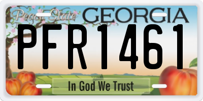 GA license plate PFR1461