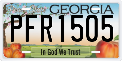 GA license plate PFR1505