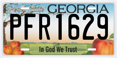 GA license plate PFR1629