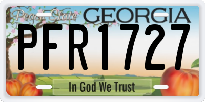 GA license plate PFR1727