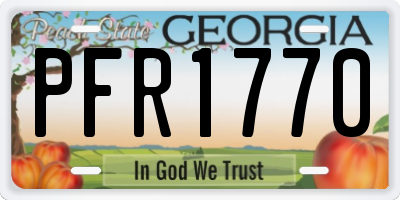 GA license plate PFR1770