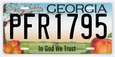 GA license plate PFR1795