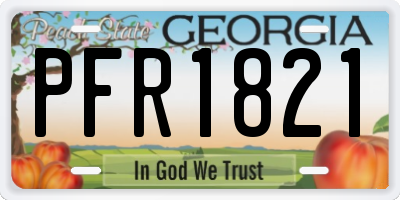 GA license plate PFR1821