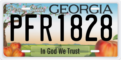 GA license plate PFR1828