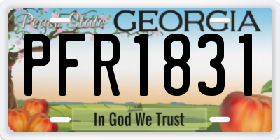 GA license plate PFR1831