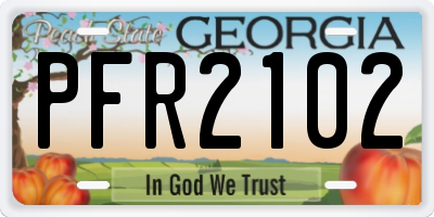 GA license plate PFR2102