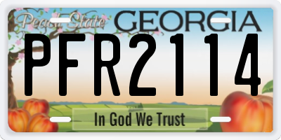 GA license plate PFR2114