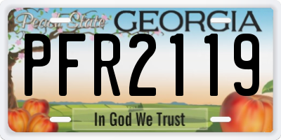 GA license plate PFR2119