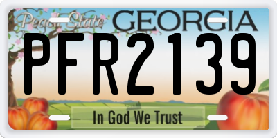 GA license plate PFR2139