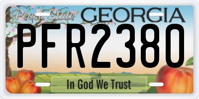 GA license plate PFR2380