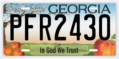 GA license plate PFR2430