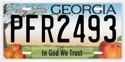 GA license plate PFR2493