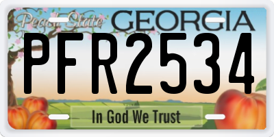 GA license plate PFR2534