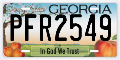 GA license plate PFR2549