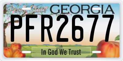 GA license plate PFR2677
