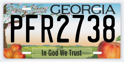 GA license plate PFR2738