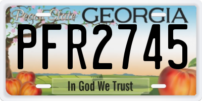 GA license plate PFR2745