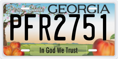 GA license plate PFR2751