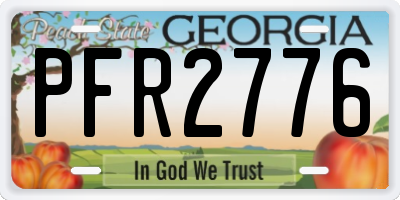 GA license plate PFR2776