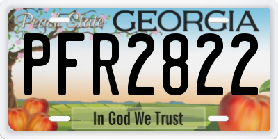 GA license plate PFR2822