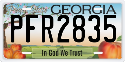 GA license plate PFR2835