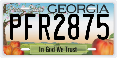 GA license plate PFR2875