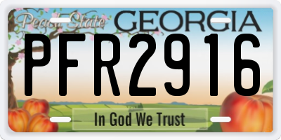 GA license plate PFR2916