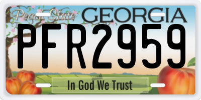 GA license plate PFR2959