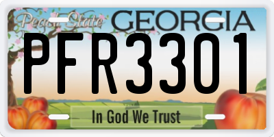 GA license plate PFR3301