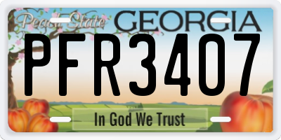 GA license plate PFR3407
