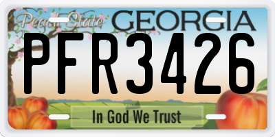 GA license plate PFR3426