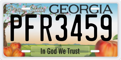 GA license plate PFR3459