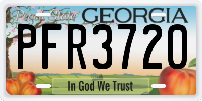 GA license plate PFR3720