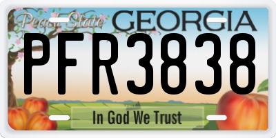 GA license plate PFR3838