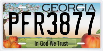 GA license plate PFR3877