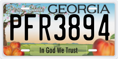 GA license plate PFR3894