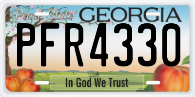 GA license plate PFR4330