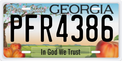 GA license plate PFR4386