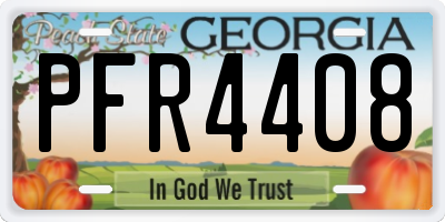 GA license plate PFR4408