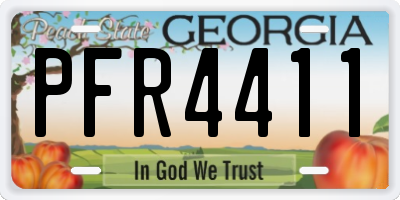 GA license plate PFR4411