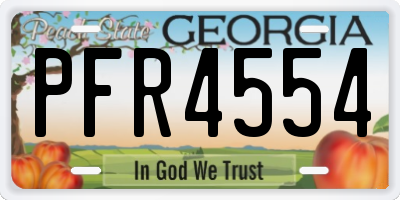 GA license plate PFR4554