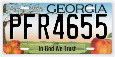 GA license plate PFR4655