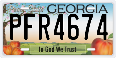 GA license plate PFR4674