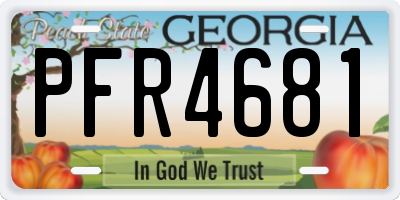 GA license plate PFR4681