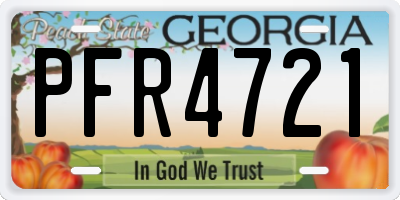 GA license plate PFR4721