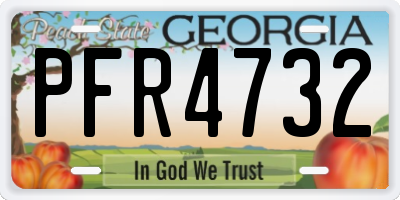 GA license plate PFR4732